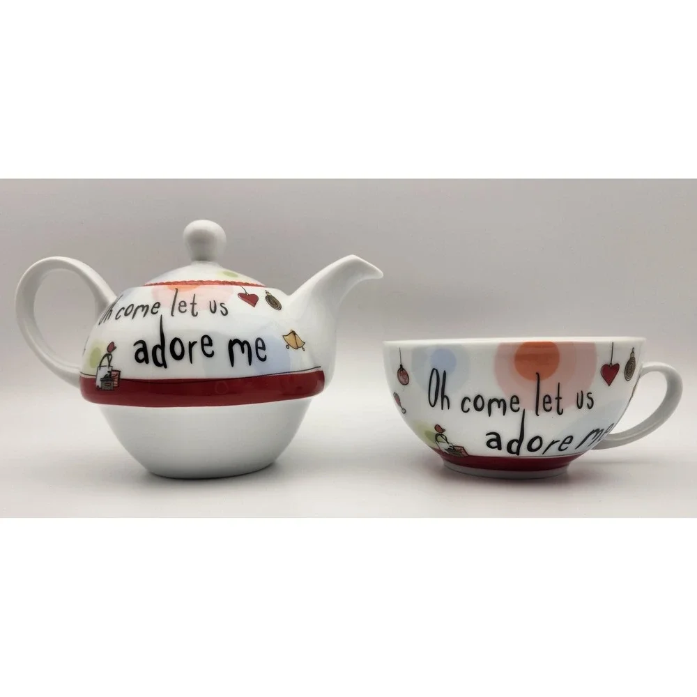 Born To Shop Paper Island Limited 2010 Tea Pot and Cup Set